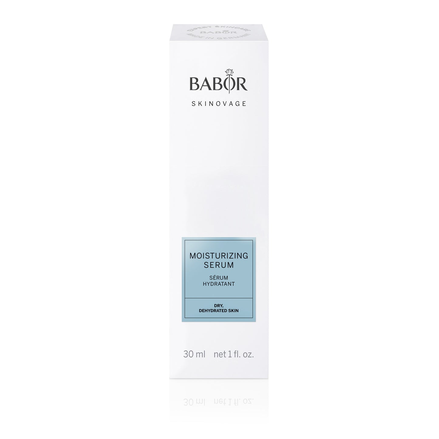 Lightweight, fast-absorbing Babor Moisturizing Serum for intense skin hydration and smooth texture.