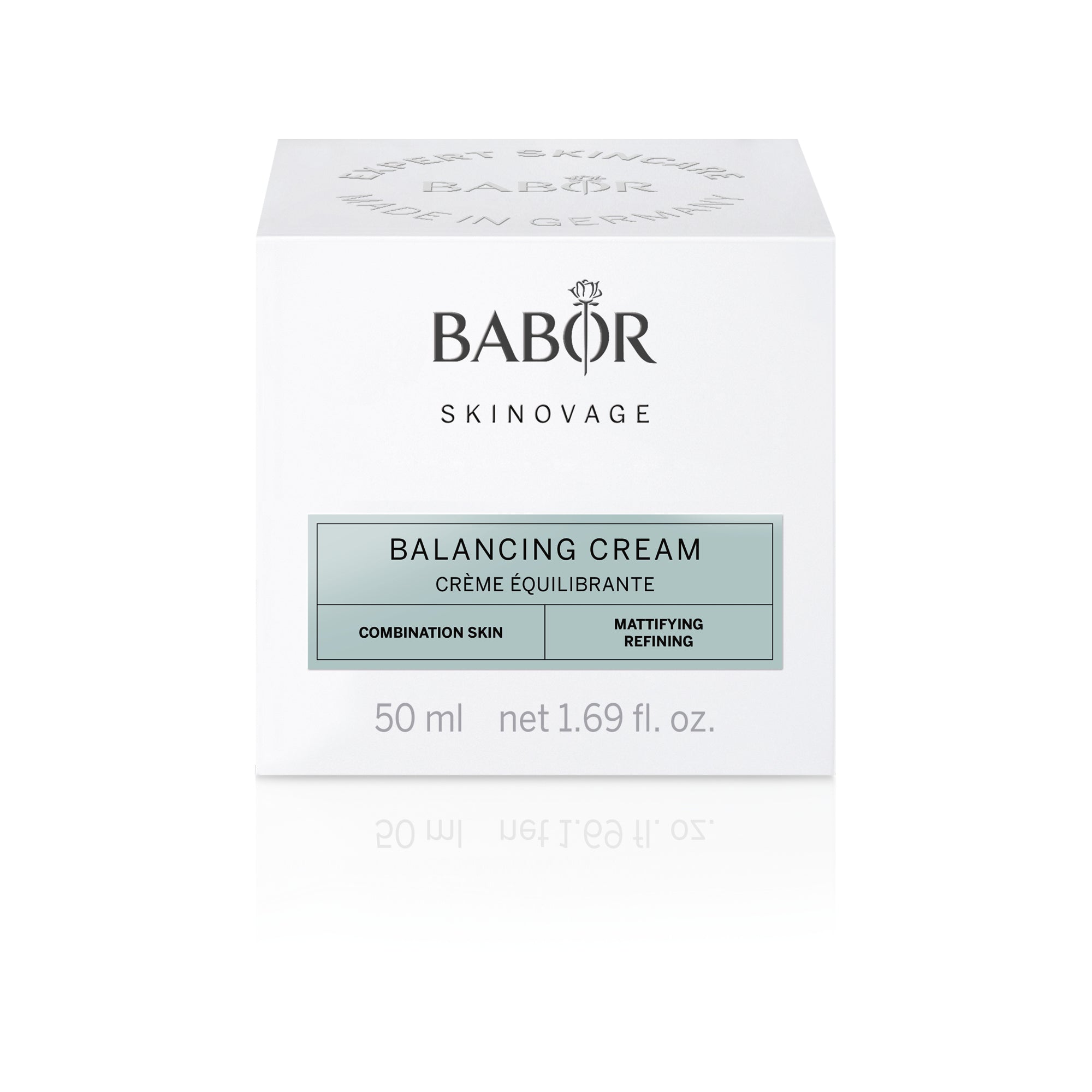 Babor Balancing Cream in modern white and silver packaging – lightweight face cream for combination skin to regulate oil and moisture