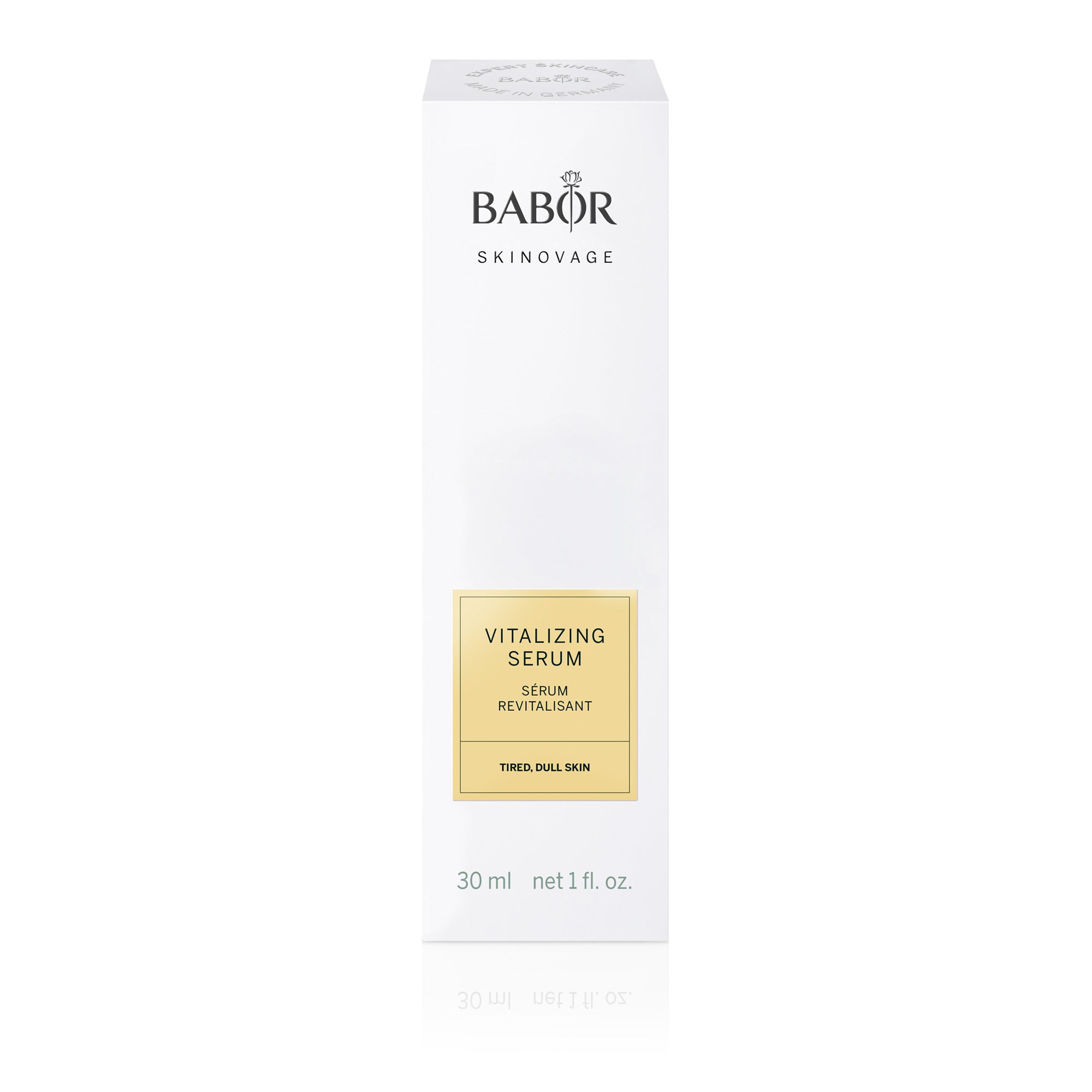 Applying Babor Vitalizing Serum for a radiant, youthful glow – Lightweight & Fast-Absorbing Formula.