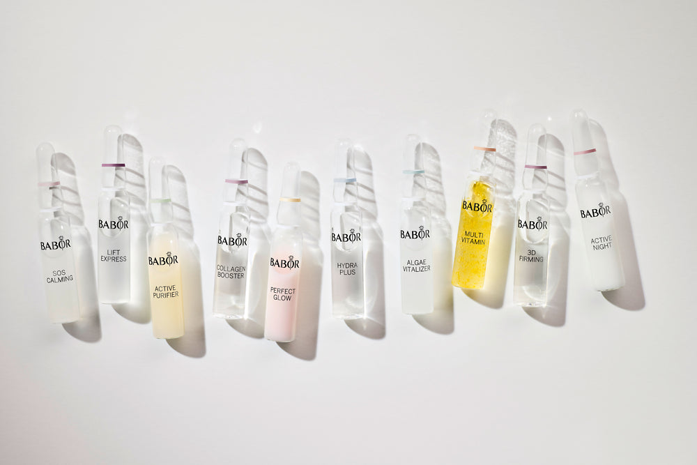 Babor Luxe Skin Cosmetics Hydration Ampoule – Hyaluronic Acid & Vitamin C for deep skin moisture and radiant glow.